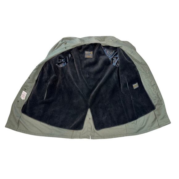 Vtg MCM London Fog Maincoats Lined Alpaca Mohair Trench Green Houndstooth 38 Reg - Picture 3 of 7